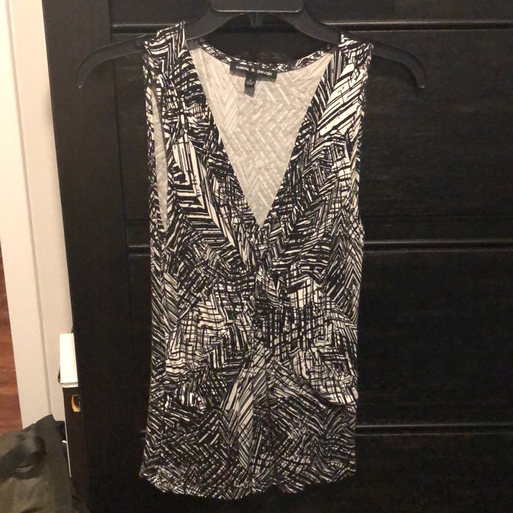 Cable & Gauge Abstract Black and White Tank